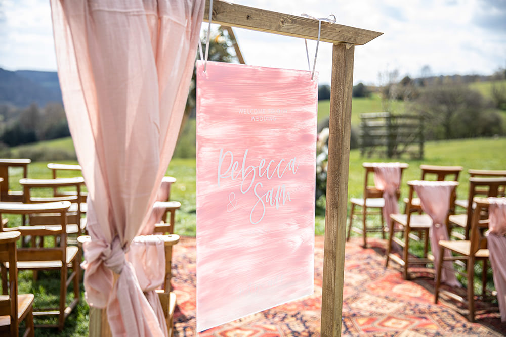 Welcome Sign Signs Singage Painted Field Wedding Sarita White Photography