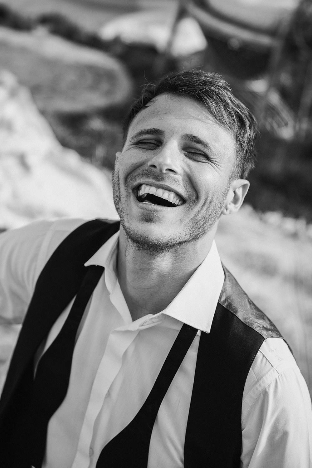 Groom Waistcoat Shirt Field Wedding Sarita White Photography