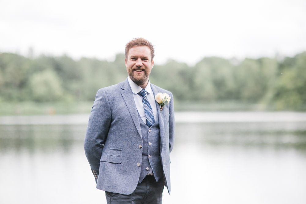 Groom Suit Blue Jacket Tie Waistcoat Jetty Wedding Vickey Donaldson Photography