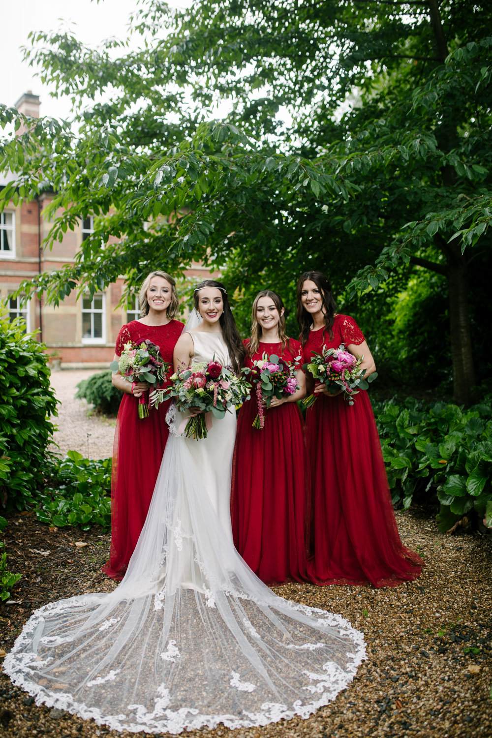 Nanpantan Hall Wedding Aden Priest Photography Red Bridesmaids Dress Dresses Bridesmaid