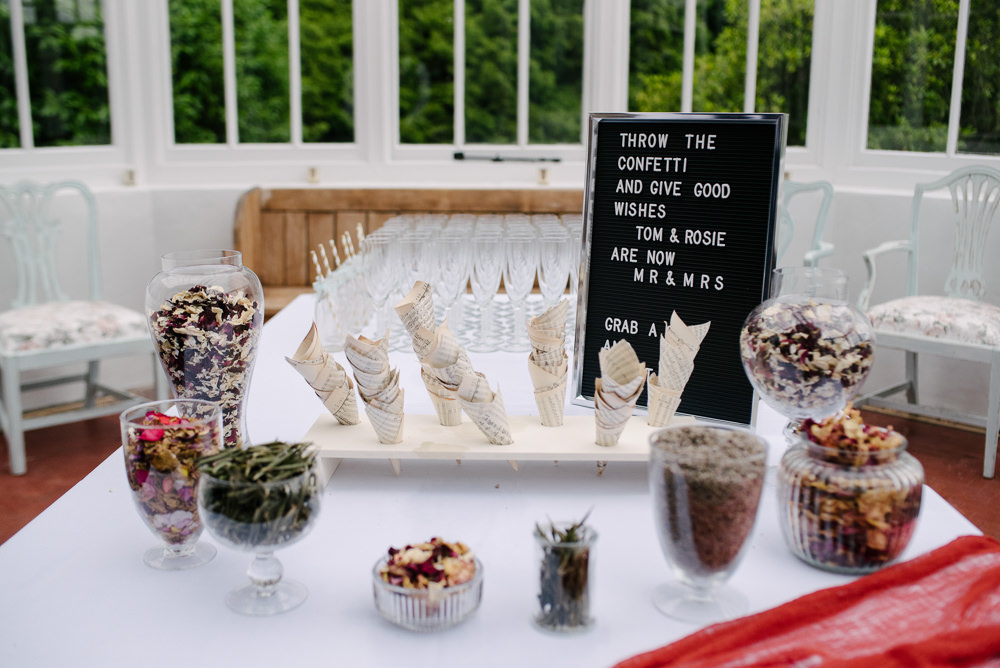 Nanpantan Hall Wedding Aden Priest Photography Confetti Table Station