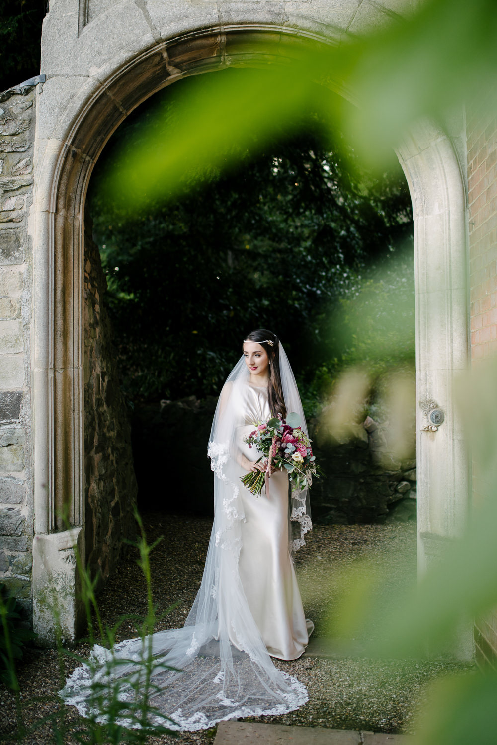 Dress Gown Bride Bridal Silk Veil Nanpantan Hall Wedding Aden Priest Photography
