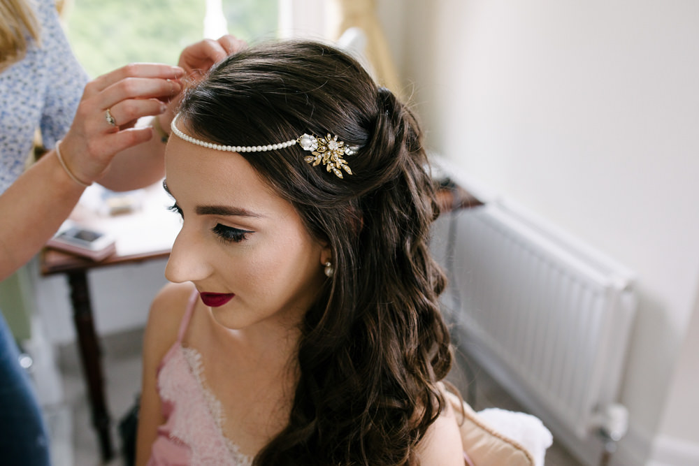 Nanpantan Hall Wedding Aden Priest Photography Bride Bridal Headdress