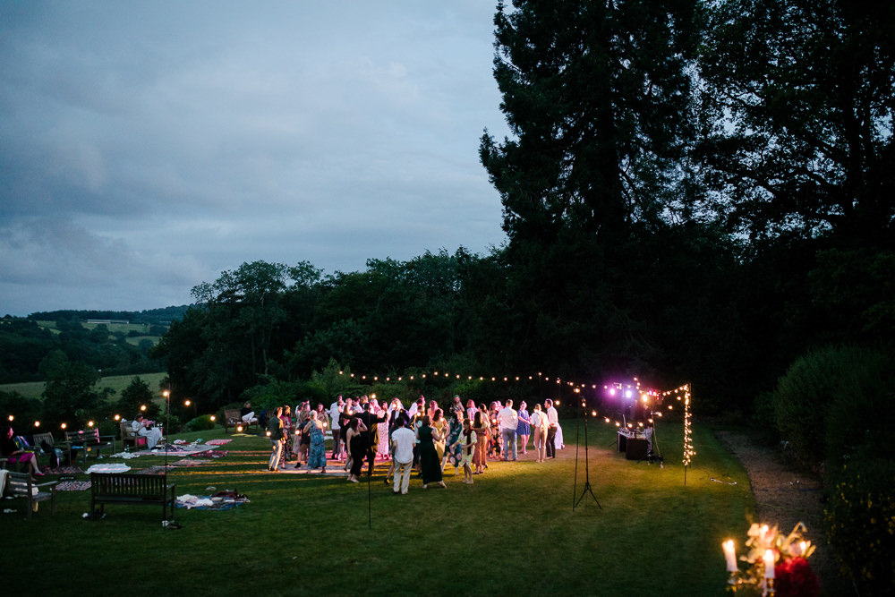 Nanpantan Hall Wedding Aden Priest Photography Festoon Lights Outdoor Dancefloor