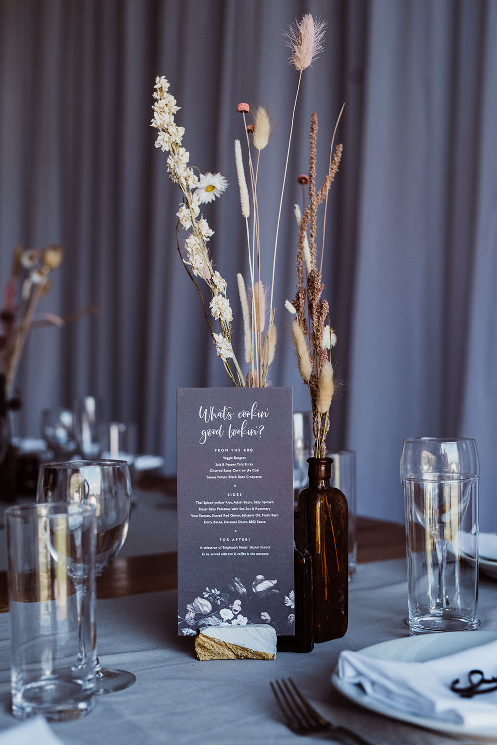 Table Centrepiece Decor Dried Flowers Northease Manor Wedding Kitty Wheeler Shaw
