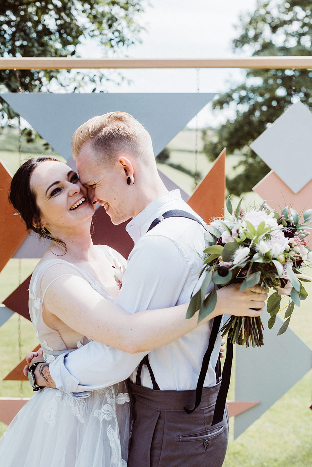 Northease Manor Wedding Kitty Wheeler Shaw Geometric Backdrop Ceremony Aisle Modern