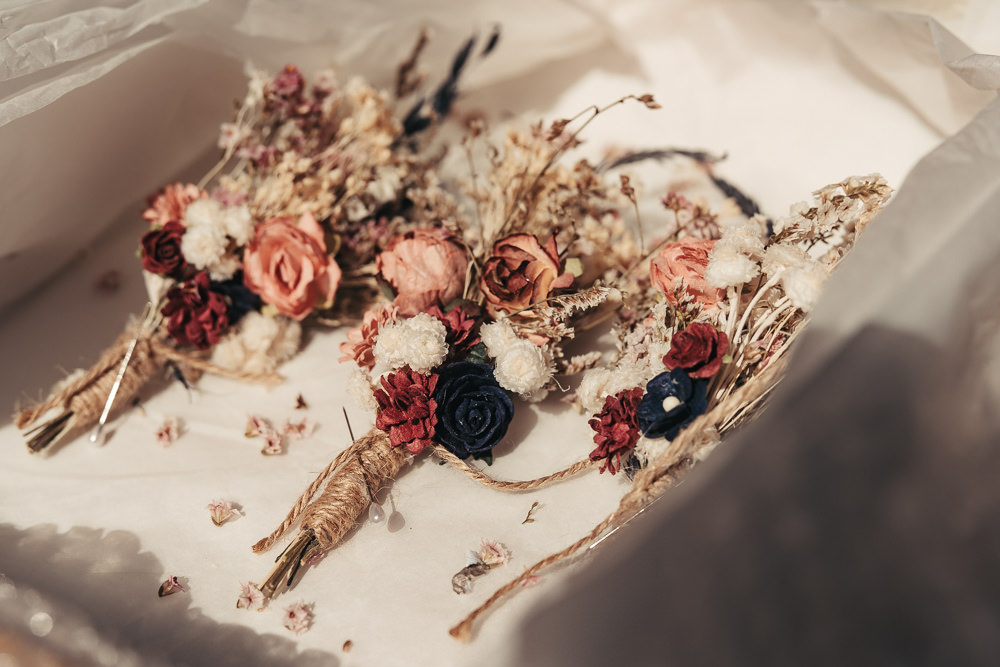 Dried Flower Buttonhole Pembroke Lodge Wedding Trilion Productions