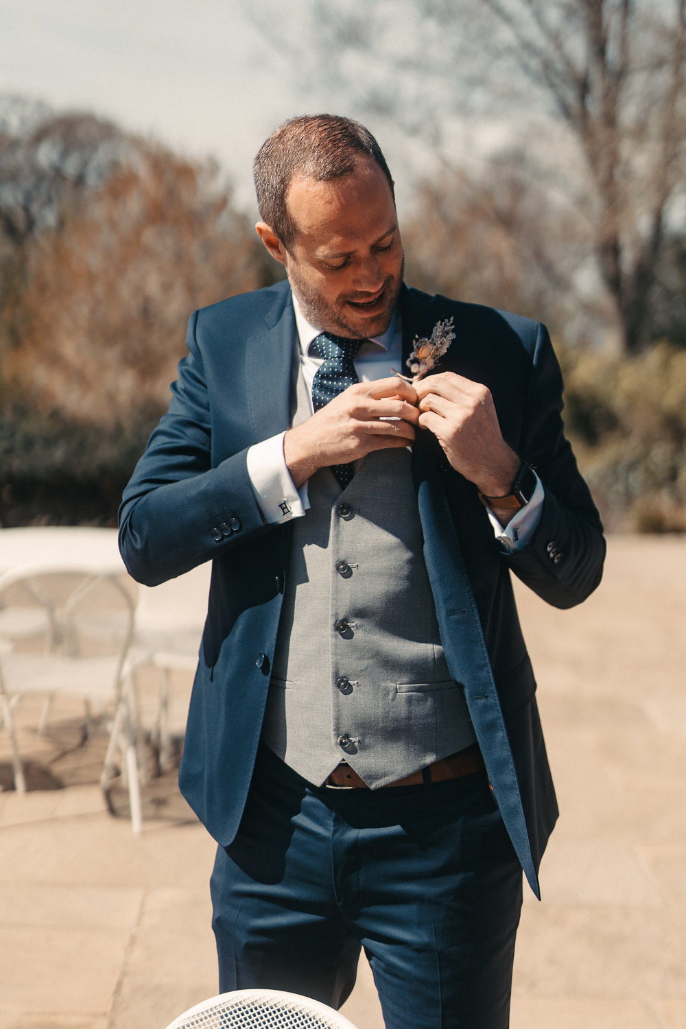 Groom Suit Navy Grey Waistcoat Pembroke Lodge Wedding Trilion Productions