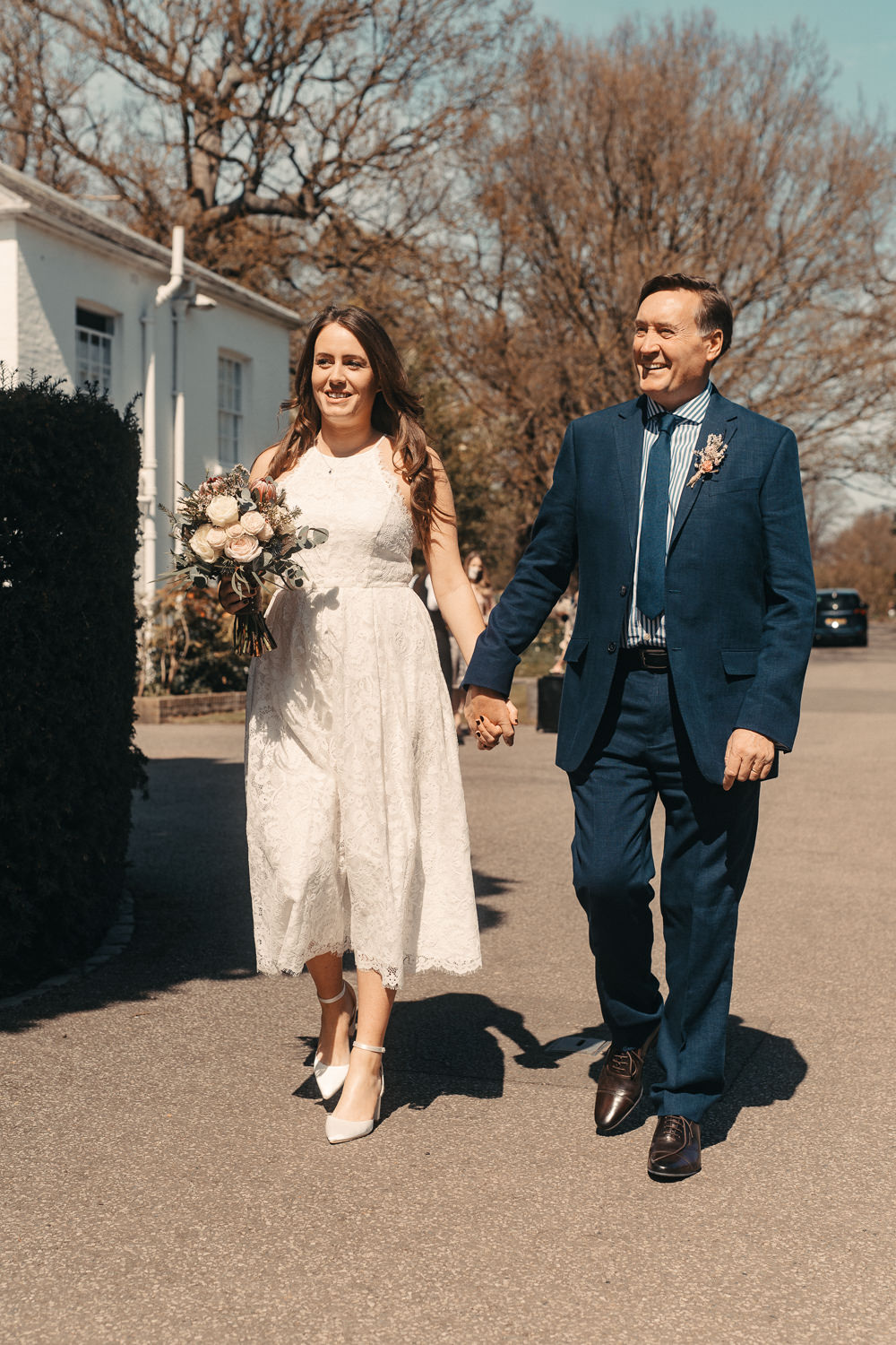 Maternity Dress Bride Bridal Pregnant Short Lace Pembroke Lodge Wedding Trilion Productions