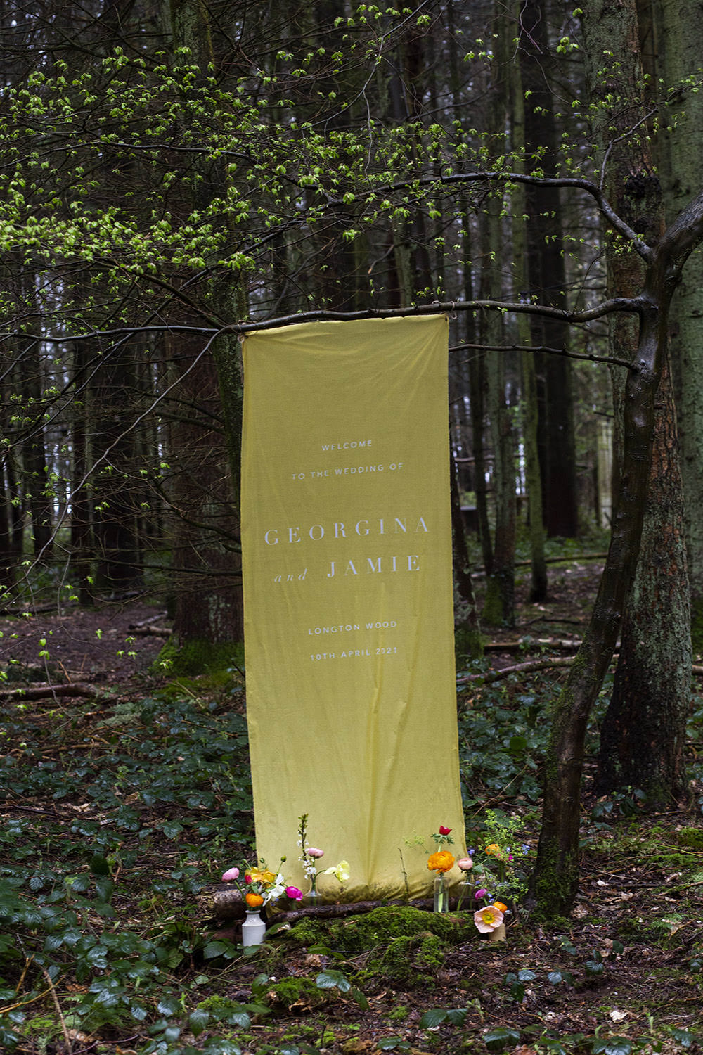 Rainbow Wedding Forest Holly Smith Banner Sign Signs Yellow