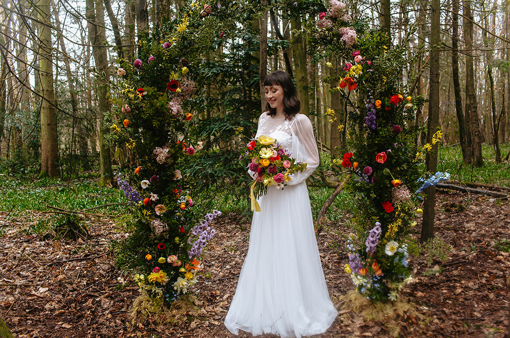 Flower Arch Backdrop Rainbow Wedding Forest Holly Smith