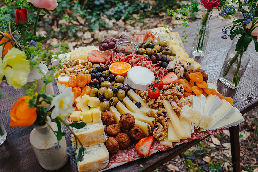 Grazing Table Sharing Platter Food Rainbow Wedding Forest Holly Smith