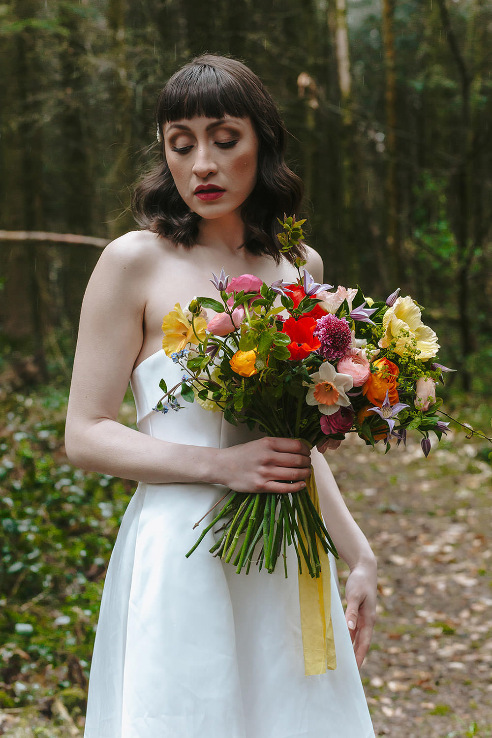 Bride Bridal Dress Gown Strapless Wedding Forest Holly Smith