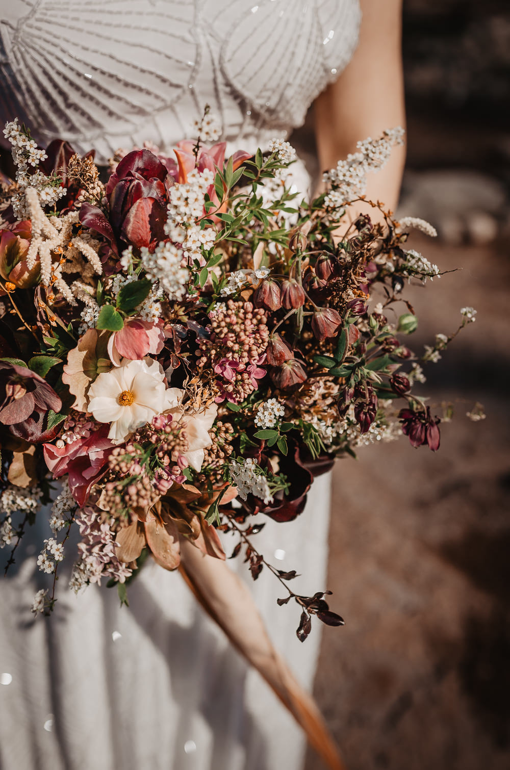 Bouquet Flowers Bride Bridal Wild Natural Somerset Elopement Charlie Britz Photography