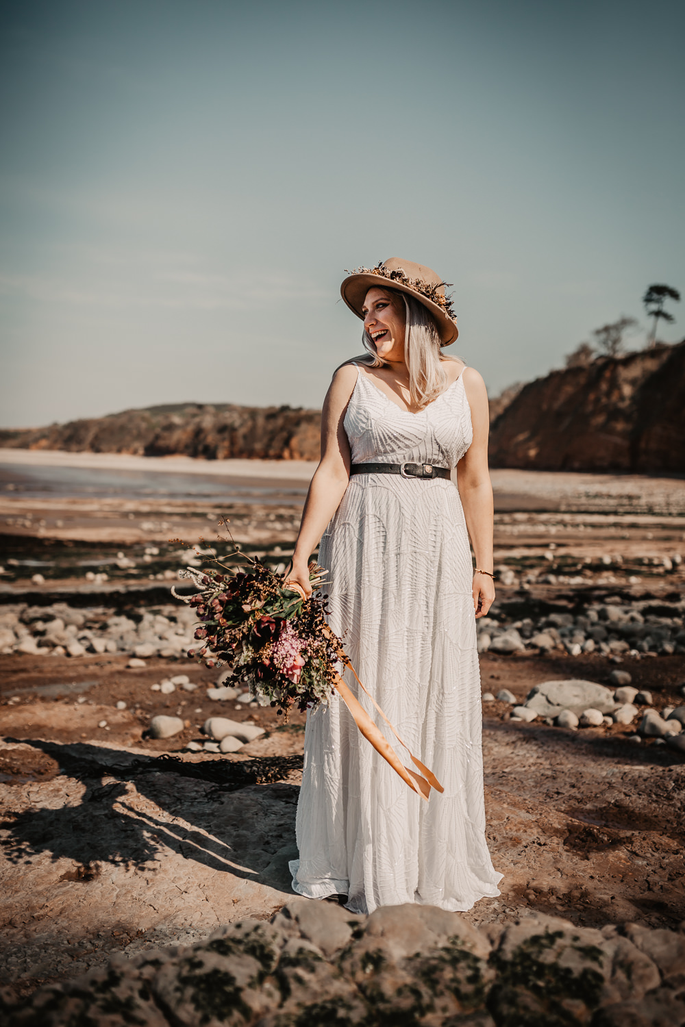 Dress Gown Bride Bridal Belt Somerset Elopement Charlie Britz Photography