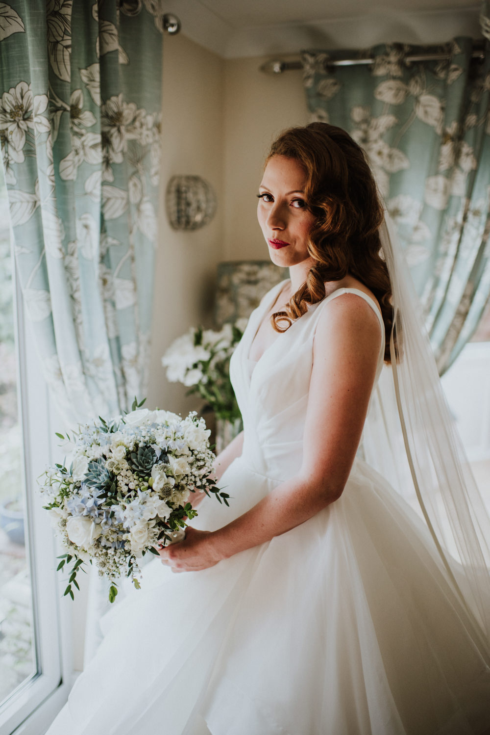 Dress Gown Bride Bridal Princess Ruffle Skirt Wantisden Valley Wedding Beth Beresford Photography