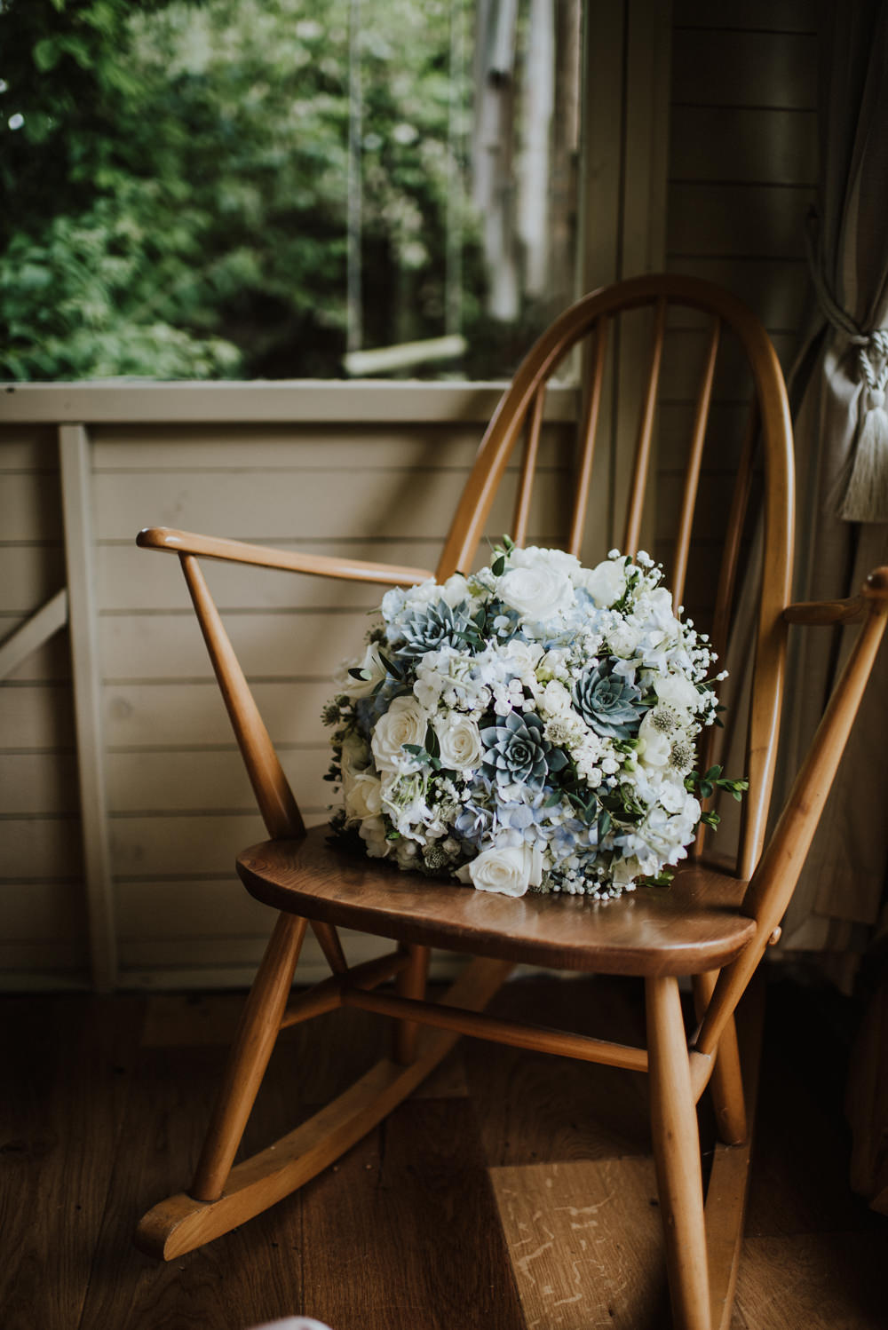 Bouquet Flowers Bride Bridal Rose White BlueWantisden Valley Wedding Beth Beresford Photography