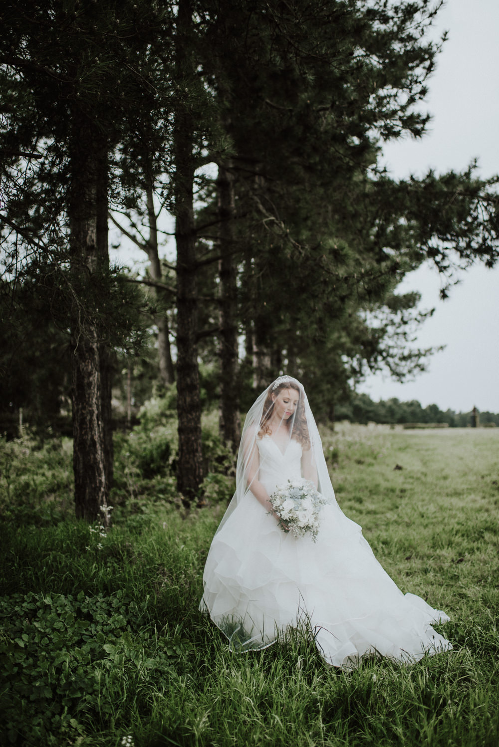 Dress Gown Bride Bridal Princess Ruffle Skirt Wantisden Valley Wedding Beth Beresford Photography