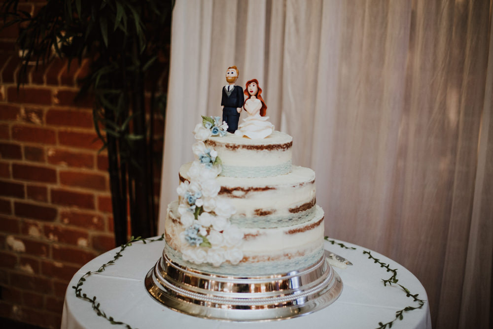 Semi Naked Cake Bride Groom Toppers Wantisden Valley Wedding Beth Beresford Photography