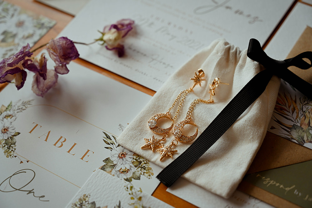 Warren House Wedding Emily Montay Earrings Bride Bridal
