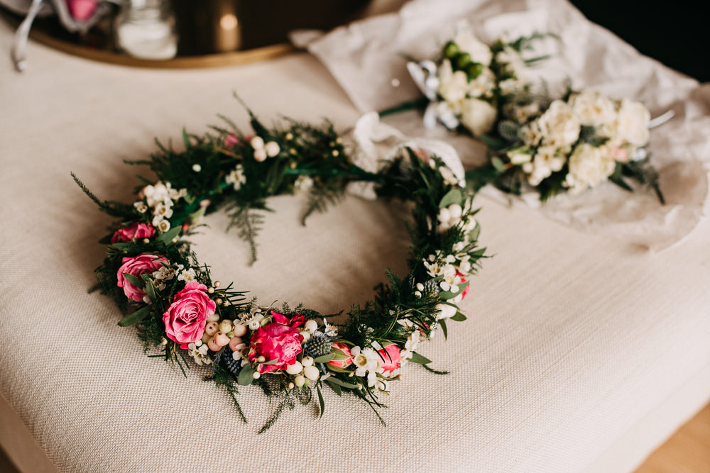 Wedding At Home Emilie May Photography Flower Crown Bride Bridal