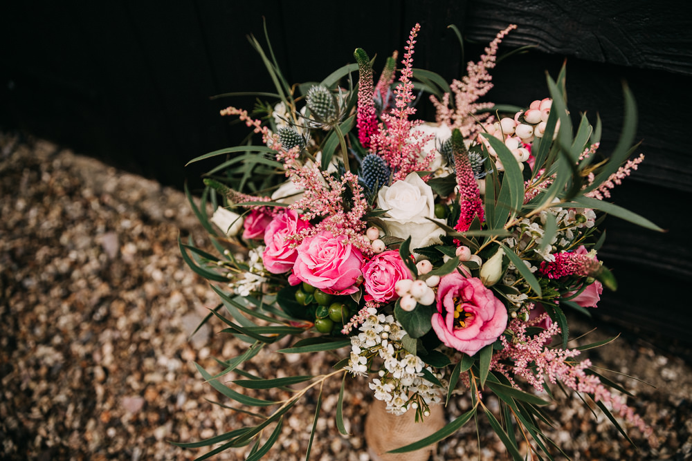 Bouquet Flowers Bride Bridal Pink Rose Astilbe Wedding At Home Emilie May Photography