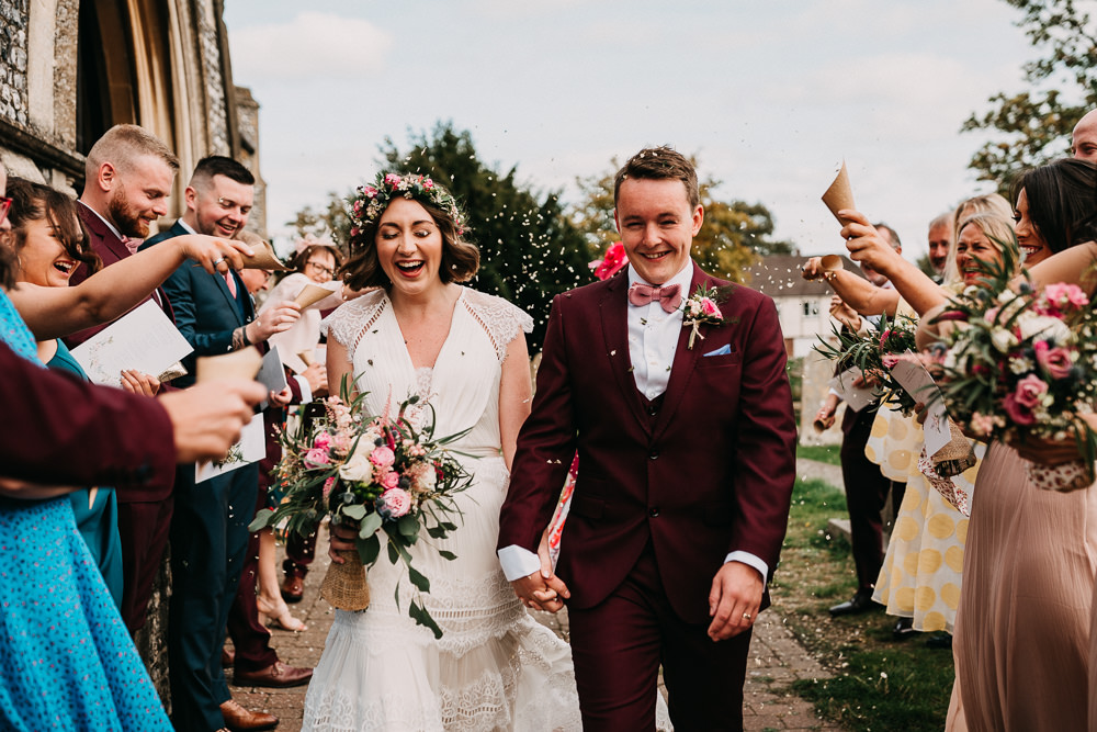 Confetti Throw Wedding At Home Emilie May Photography