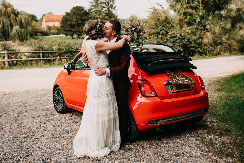 Fiat 500 Car Transport Wedding At Home Emilie May Photography