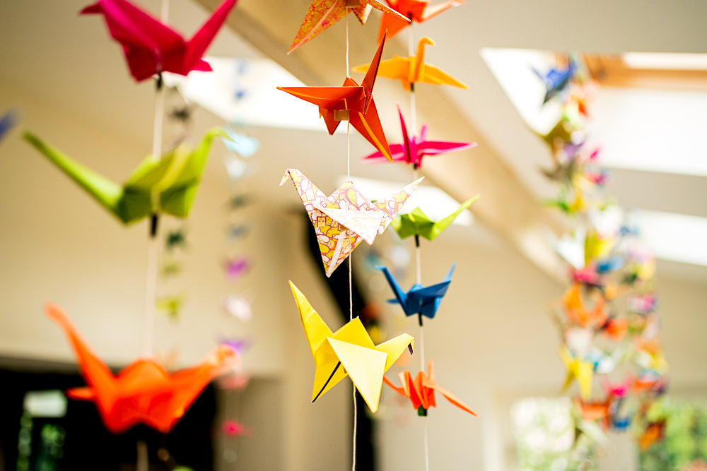 Paper Cranes Origami Wedding Cornwall Lee Maxwell
