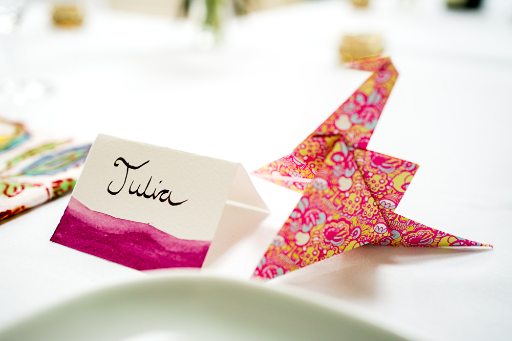 Paper Cranes Origami Place Name Wedding Cornwall Lee Maxwell