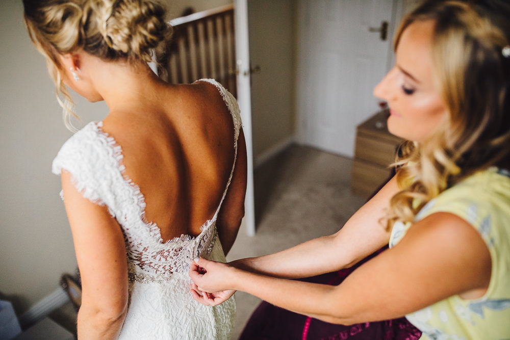 Dress Gown Bride Bridal Lace Wet Wedding JSCoates Wedding Photographer