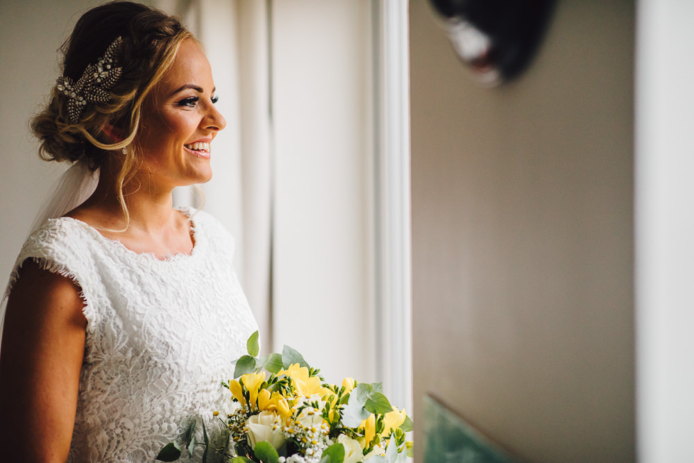 Dress Gown Bride Bridal Lace Wet Wedding JSCoates Wedding Photographer