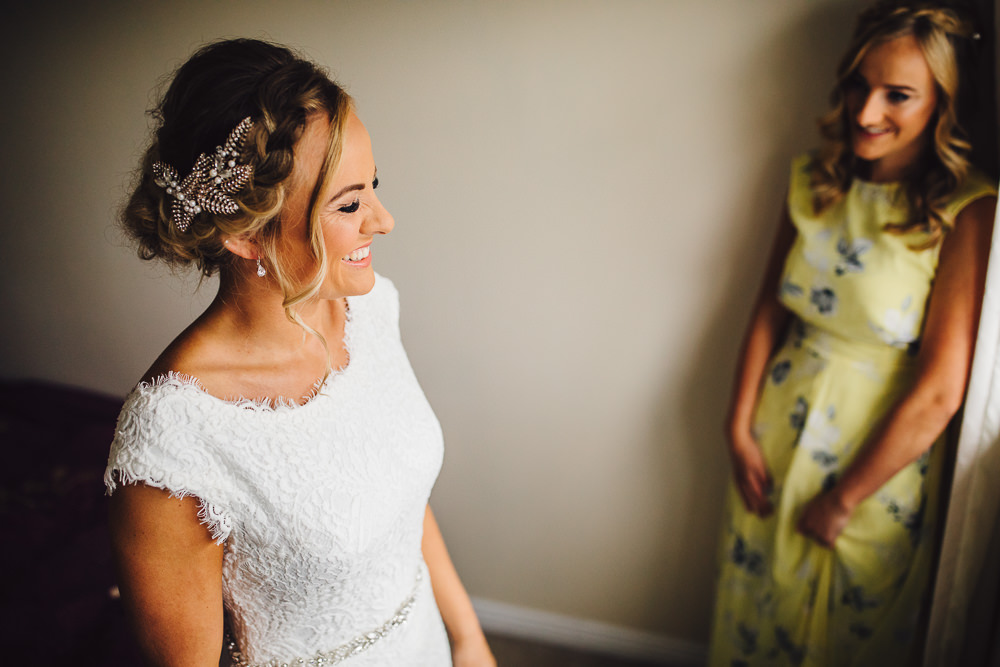 Dress Gown Bride Bridal Lace Wet Wedding JSCoates Wedding Photographer