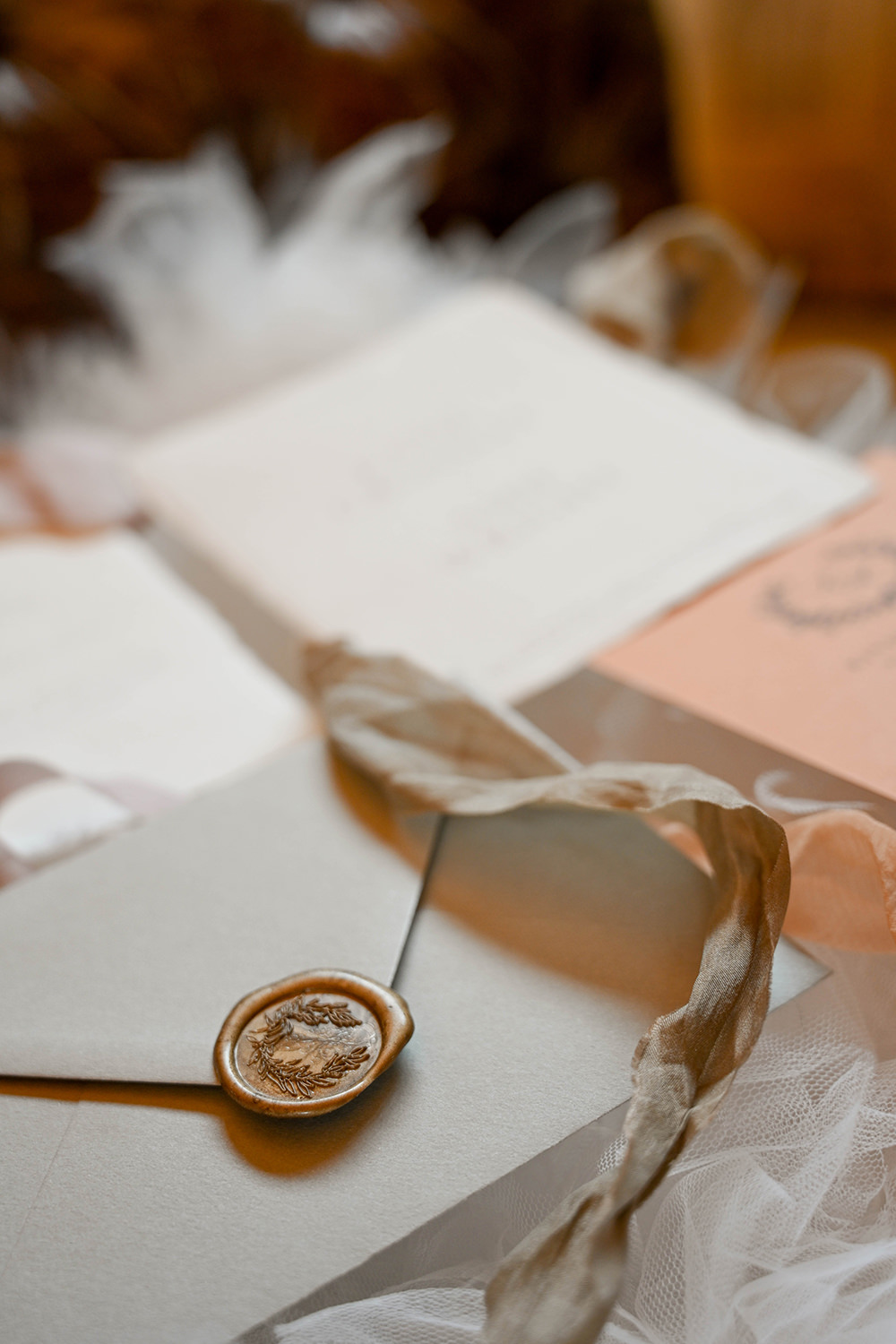 Stationery Invite Invitation Wax Seal Wooden Wedding Ideas Emily Montay