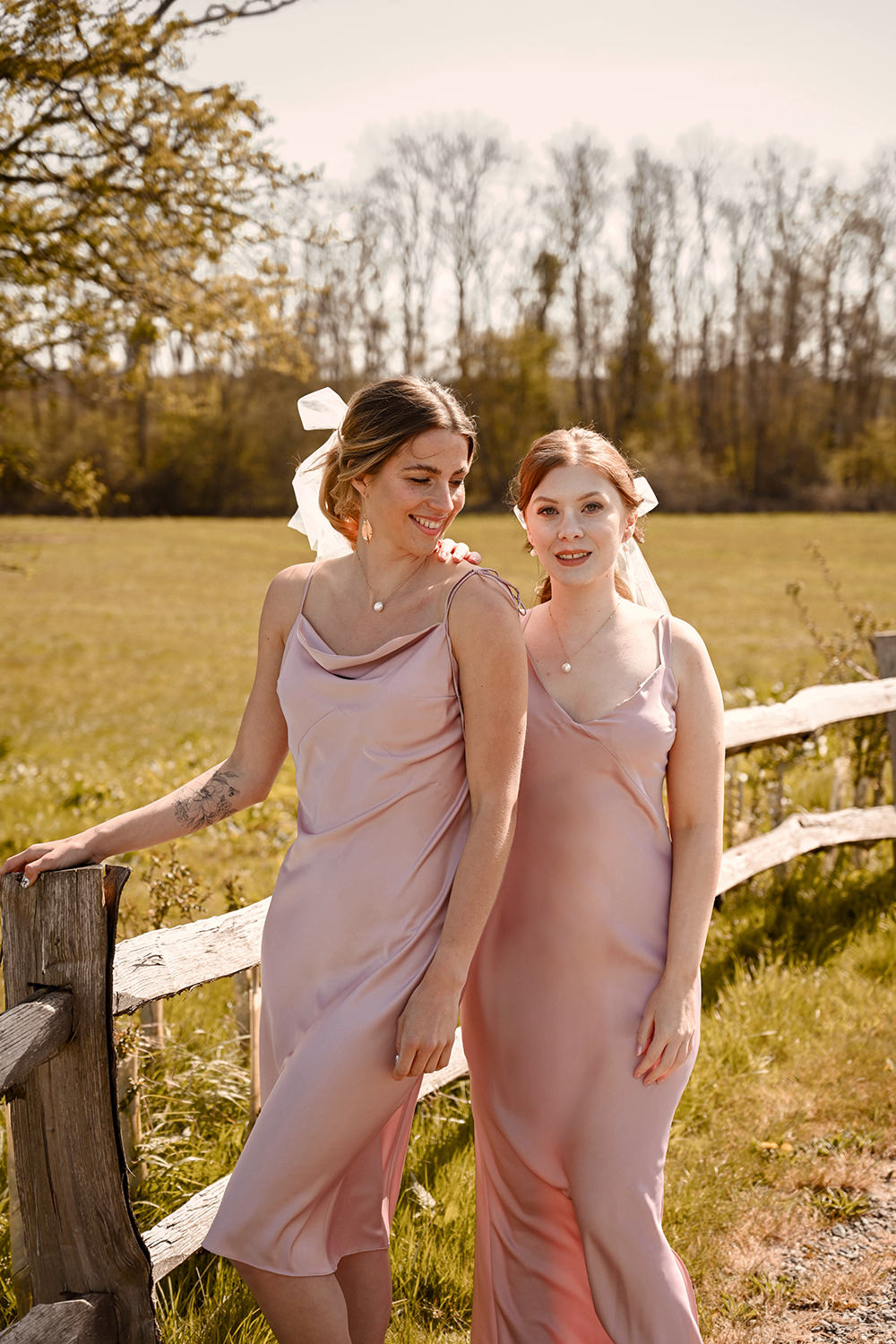 Pink Bridesmaids Silk Dress Dresses Bridesmaid Wooden Wedding Ideas Emily Montay