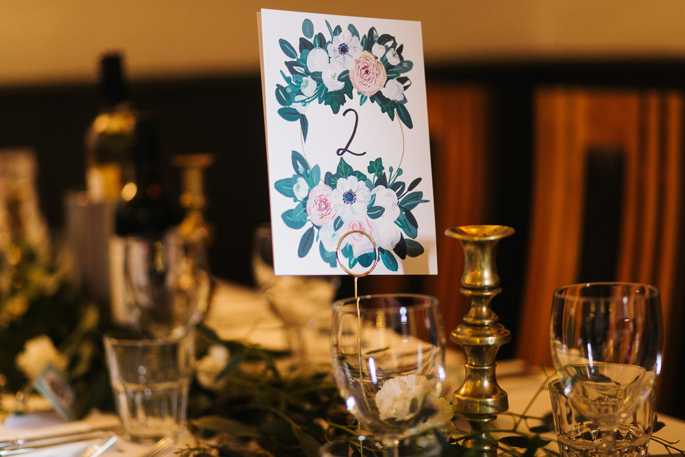 Floral Table Number 1331 York Wedding Paul Joseph Photography