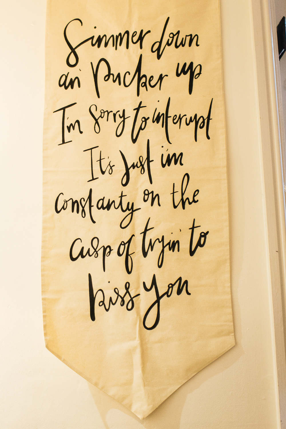 Fabric Banner Sign Love Quote 1331 York Wedding Paul Joseph Photography