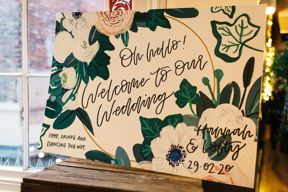 Welcome Sign Painted 1331 York Wedding Paul Joseph Photography