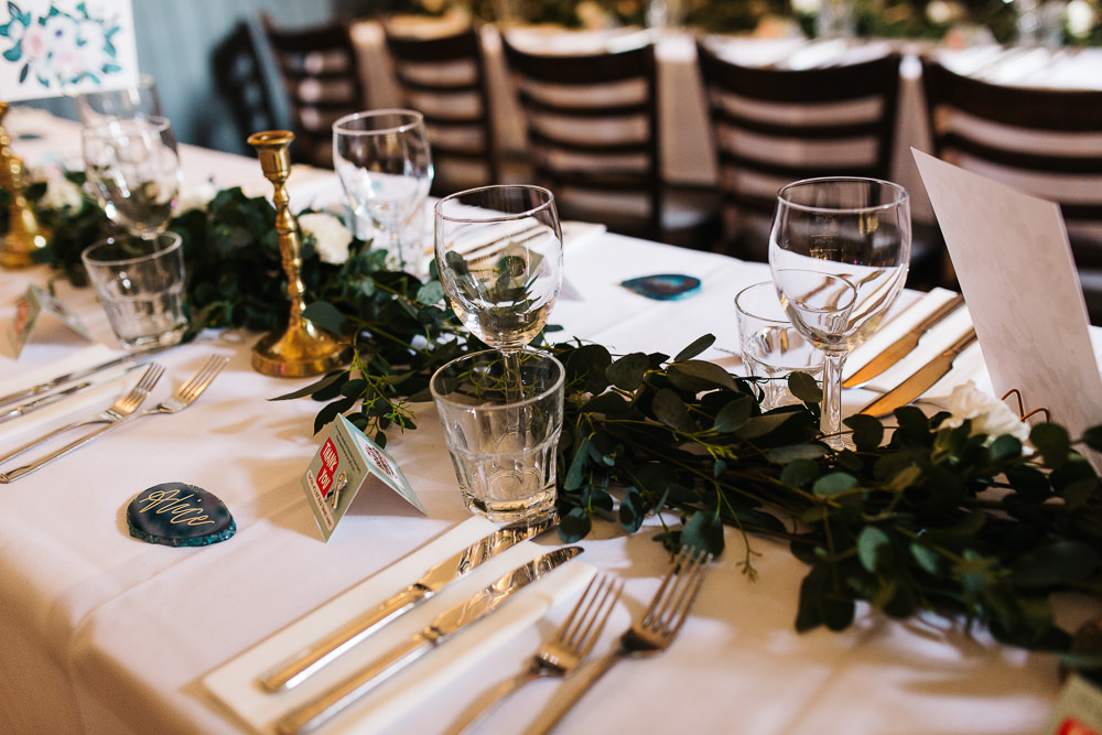 Table Decor Greeenery Garland 1331 York Wedding Paul Joseph Photography