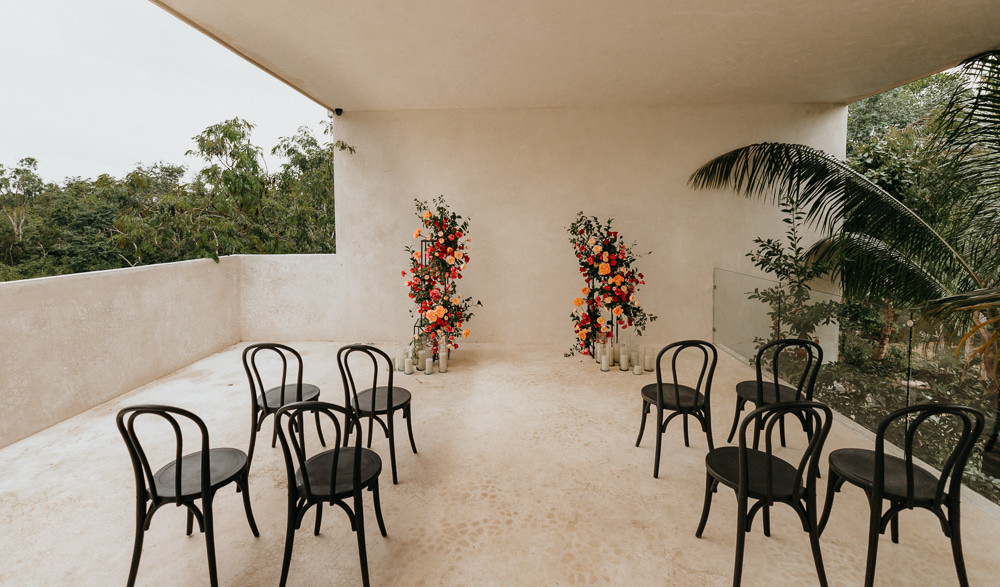 Flower Installation Arch Backdrop Ceremony Aisle 16 Tulum Wedding Romad Photography