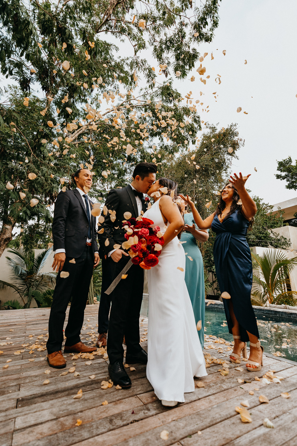 Confetti Throw 16 Tulum Wedding Romad Photography