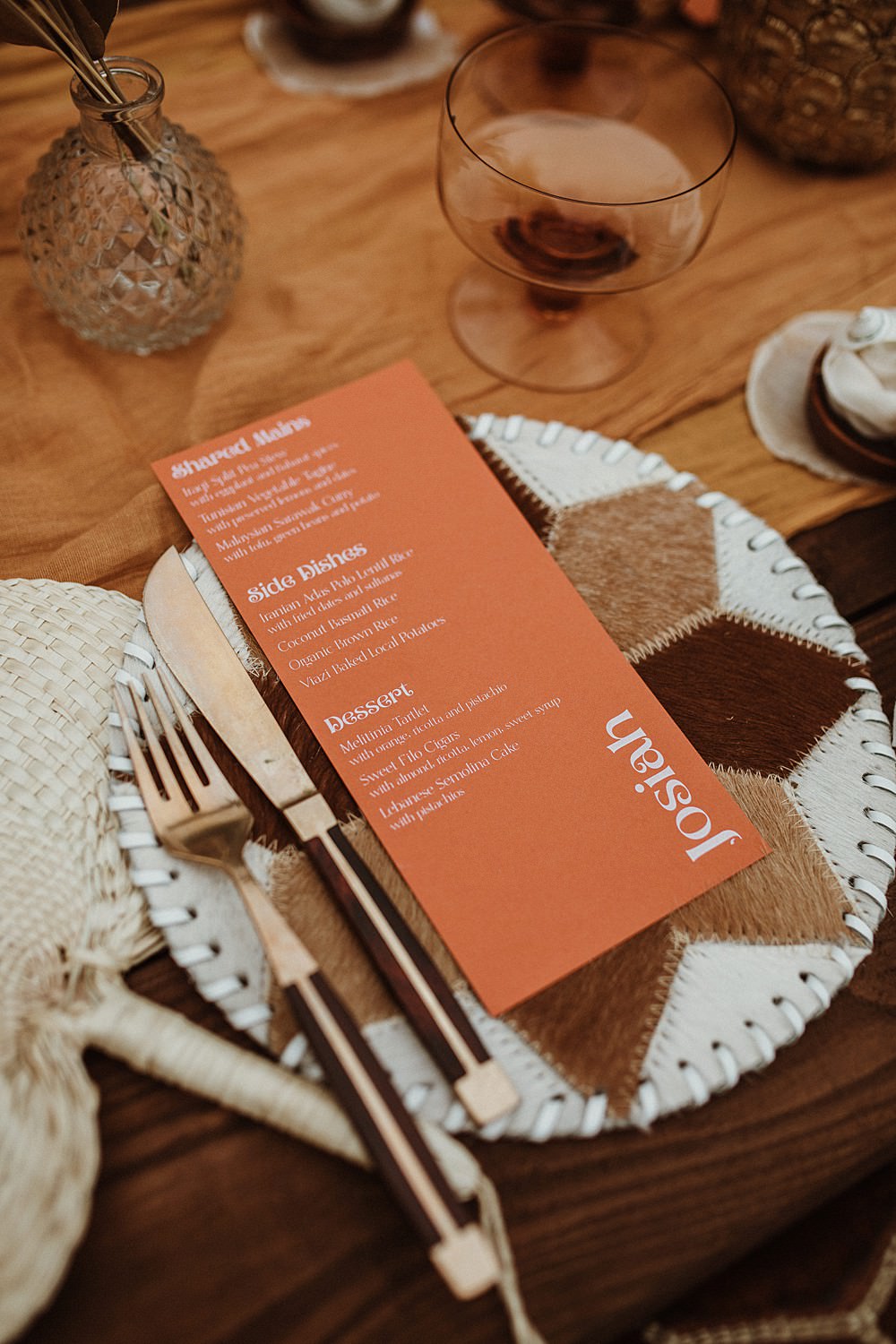 Place Setting Decor Rust Orange Beach Boho Wedding Lola Rose Photography