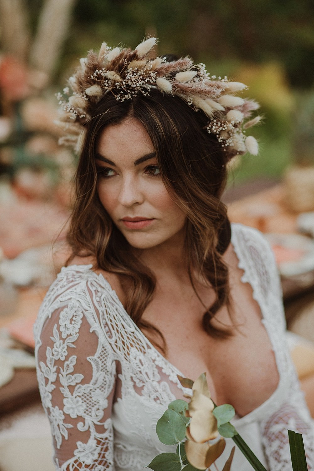 Bride Bridal Flower Crown Beach Boho Wedding Lola Rose Photography
