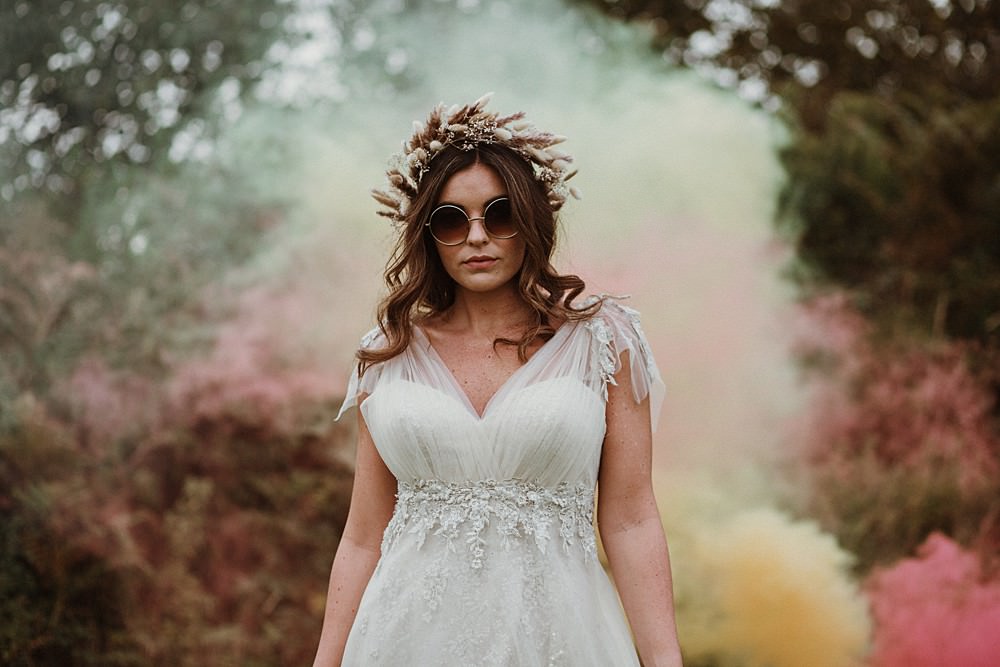 Beach Boho Wedding Lola Rose Photography Smoke Bomb