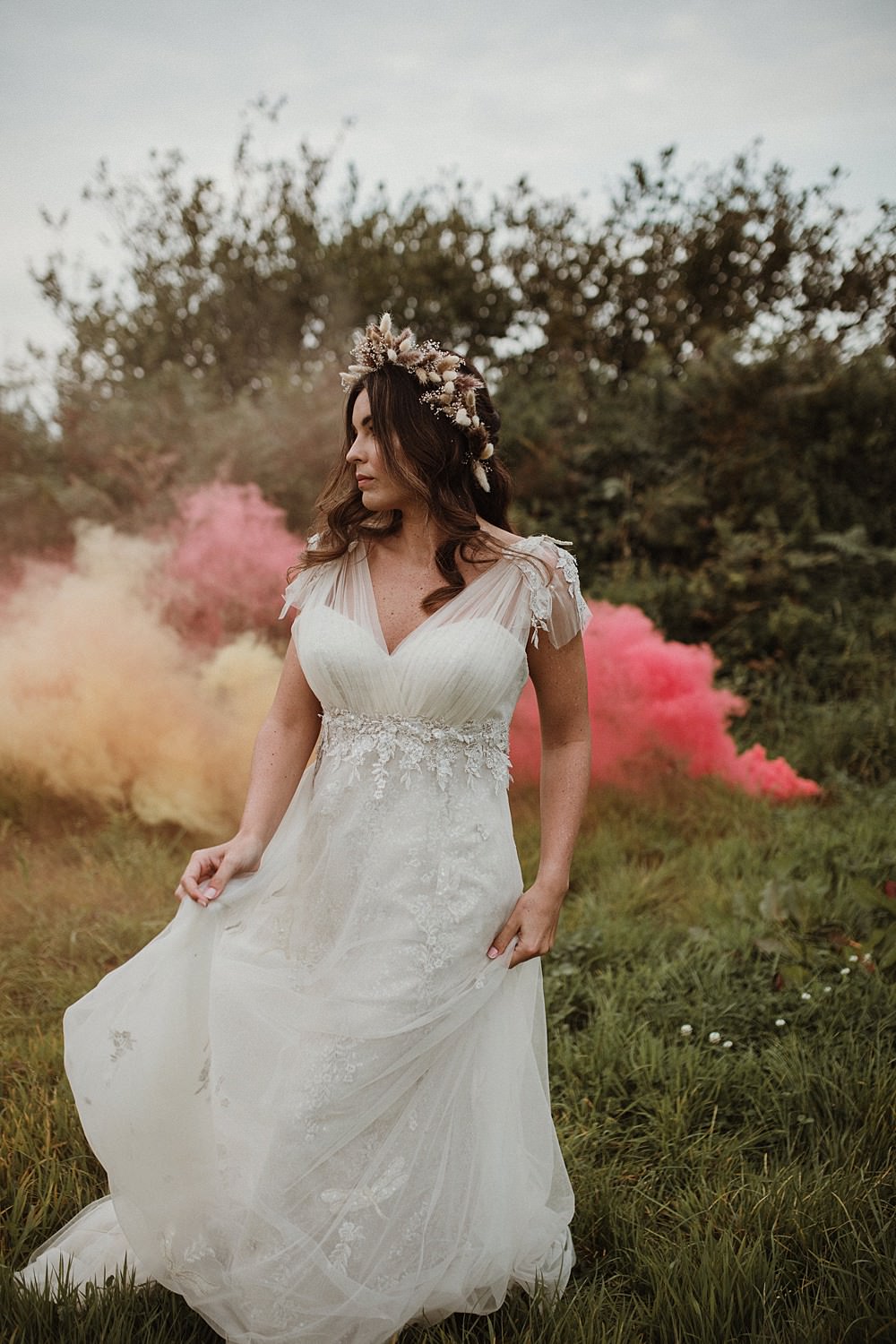 Beach Boho Wedding Lola Rose Photography Smoke Bomb