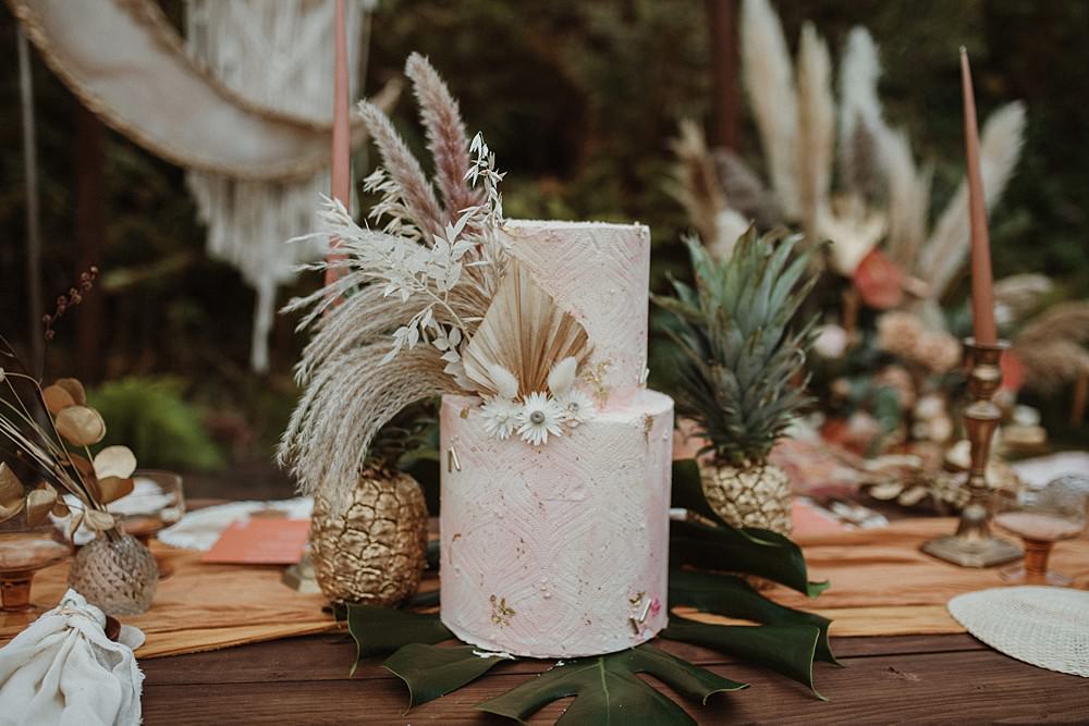 Dried Flowers Cake Buttercream Iced Beach Boho Wedding Lola Rose Photography