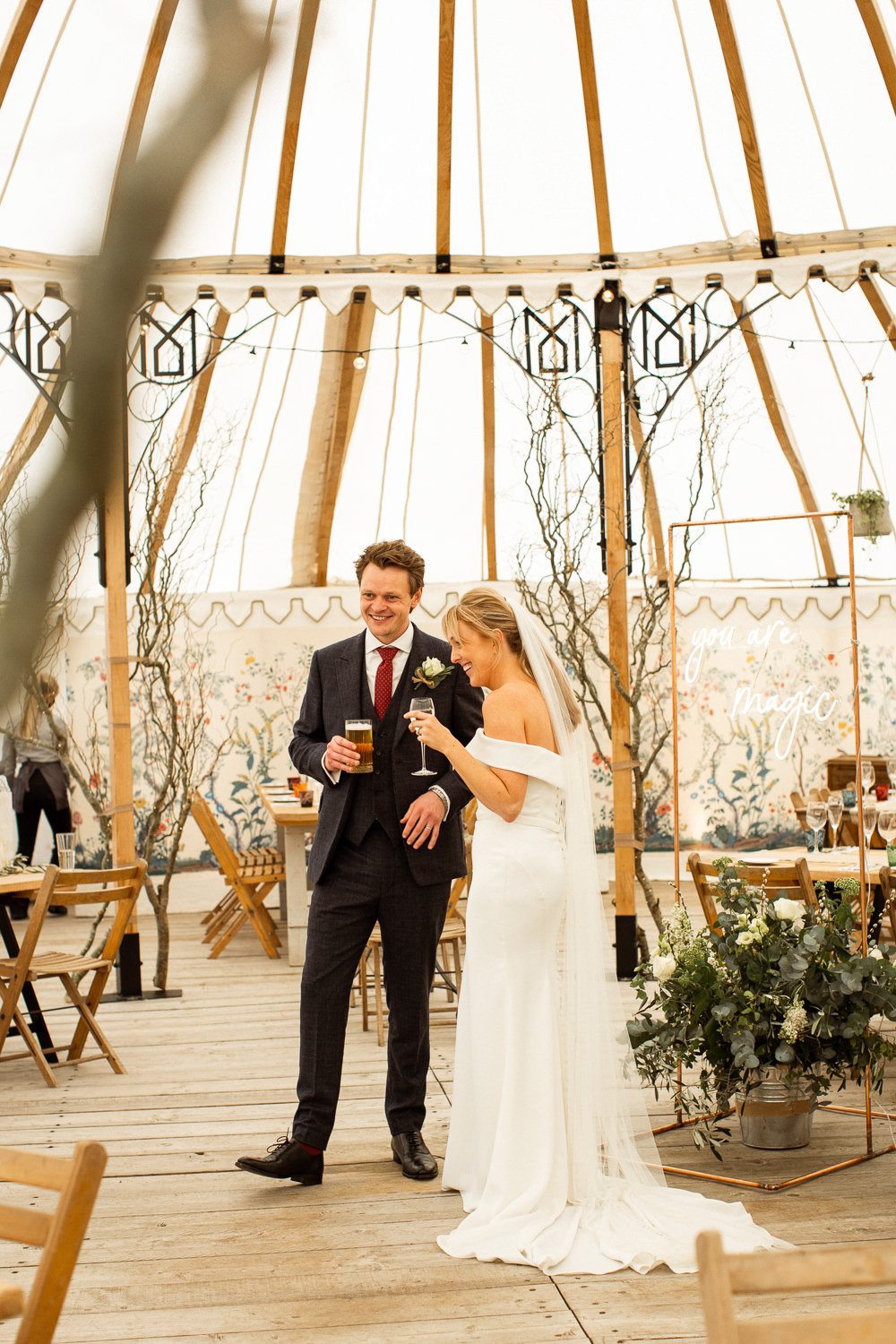 Beacon Wedding Lottie Topping Photography Table Decor Greenery Candles Scandi Sheepskin Chairs 
