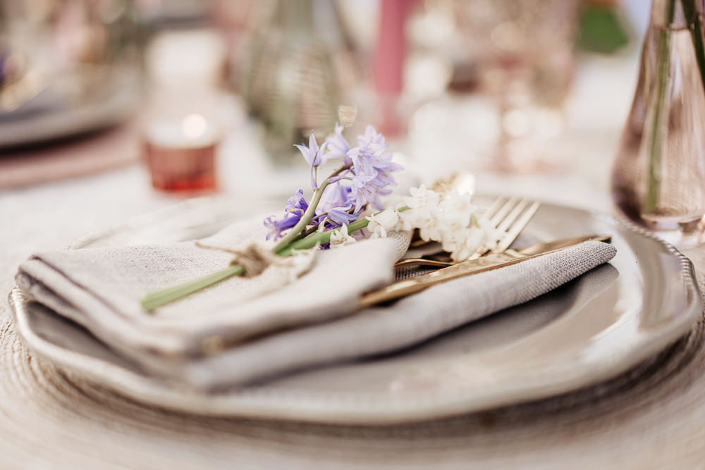 Bluebell Wood Wedding Ideal Imaging Place Setting Napkin