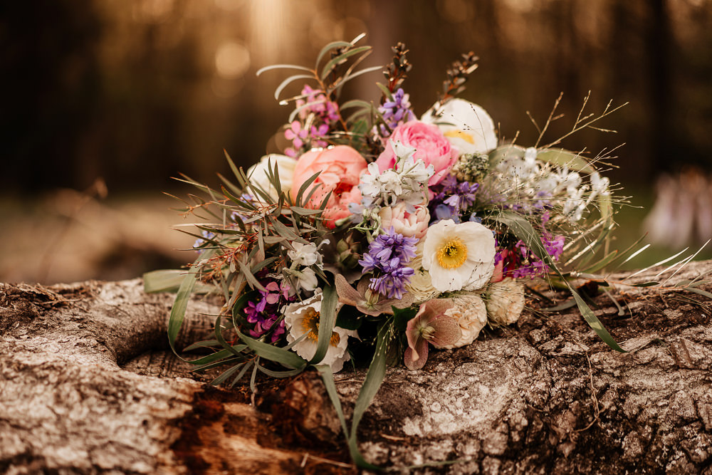 Bride Bridal Bouquet Flowers Pretty Bluebell Wood Wedding Ideal Imaging