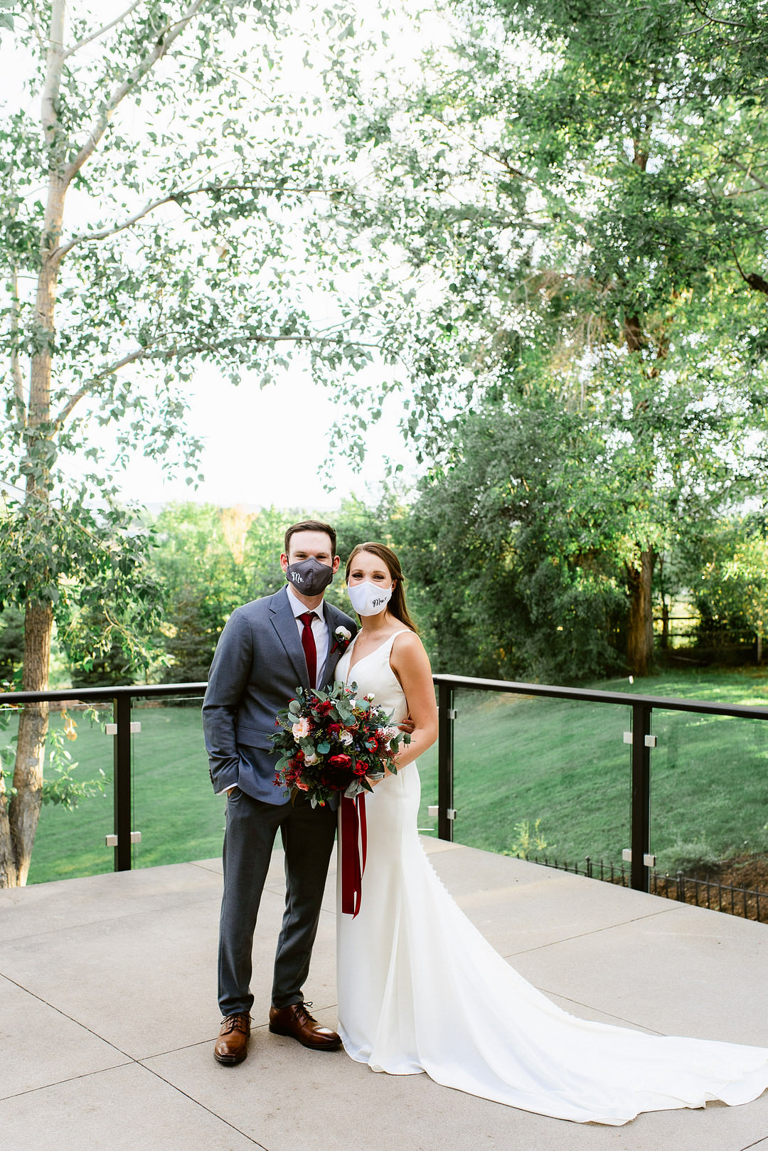 Boulder Elopement Josie V Photography Bride Groom Face Masks